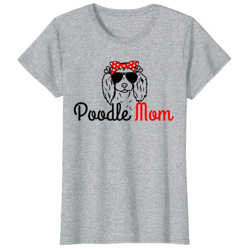 Poodle Mom Vintage Funny Cute Dog Poodle Mom T-Shirt Size XL